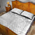 Samoa Lotu Tamaiti Quilt Bed Set White Sunday Polynesian Pattern With Tropical Flowers