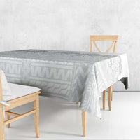 Samoa Lotu Tamaiti Tablecloth White Sunday Polynesian Pattern With Tropical Flowers