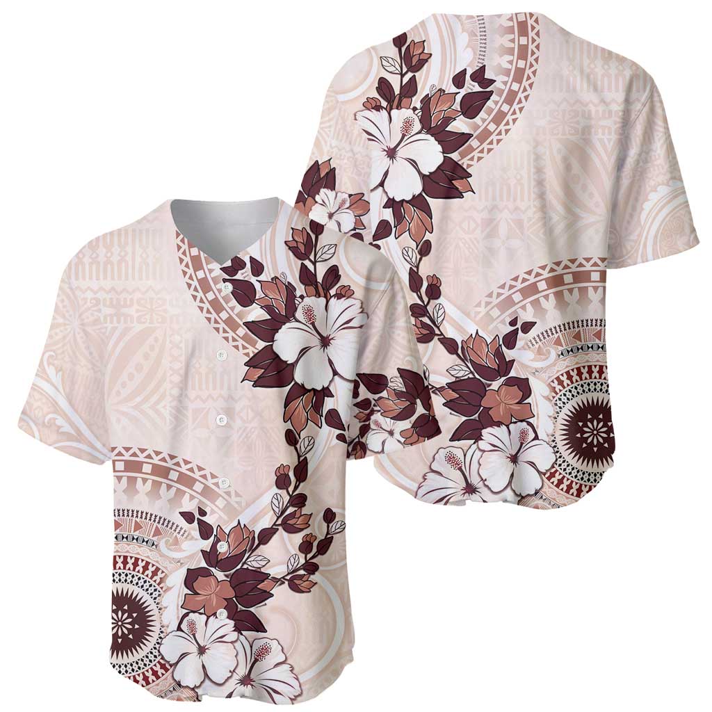 Bula Fiji Language Week Baseball Jersey Fijian Tapa Pattern With Tagimoucia Flower LT05 - Polynesian Pride