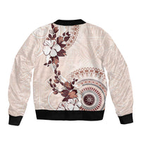 Bula Fiji Language Week Bomber Jacket Fijian Tapa Pattern With Tagimoucia Flower