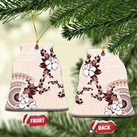 Bula Fiji Language Week Ceramic Ornament Fijian Tapa Pattern With Tagimoucia Flower