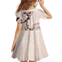 Bula Fiji Language Week Family Matching Off Shoulder Short Dress and Hawaiian Shirt Fijian Tapa Pattern With Tagimoucia Flower