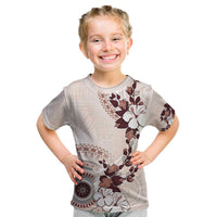 Bula Fiji Language Week Kid T Shirt Fijian Tapa Pattern With Tagimoucia Flower