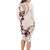 Bula Fiji Language Week Long Sleeve Bodycon Dress Fijian Tapa Pattern With Tagimoucia Flower