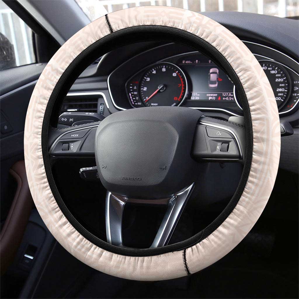 Bula Fiji Language Week Steering Wheel Cover Fijian Tapa Pattern With Tagimoucia Flower LT05 - Polynesian Pride
