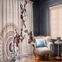 Bula Fiji Language Week Window Curtain Fijian Tapa Pattern With Tagimoucia Flower