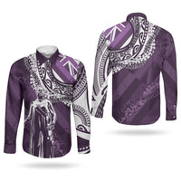Hawaii Queen Liliuokalani Couples Matching Summer Maxi Dress and Long Sleeve Button Shirt Hawaiian Maile Lei Flag Style LT05 - Polynesian Pride