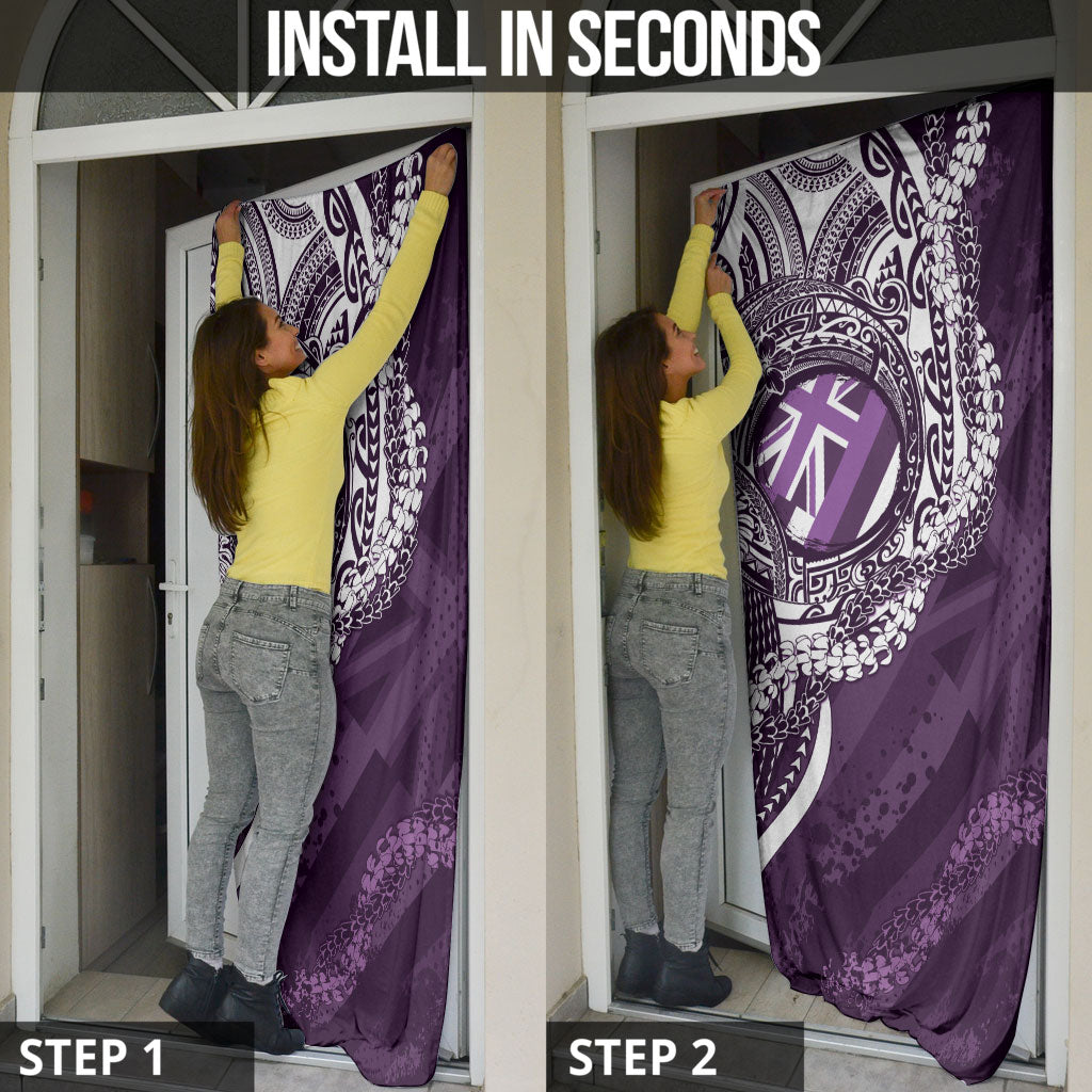 Hawaii Queen Liliuokalani Door Cover Hawaiian Maile Lei Flag Style LT05 - Polynesian Pride