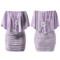 Hawaii Queen Liliuokalani Couples Matching Off Shoulder Short Dress and Long Sleeve Button Shirt Lavender Lei Pua Kalaunu LT05 - Polynesian Pride