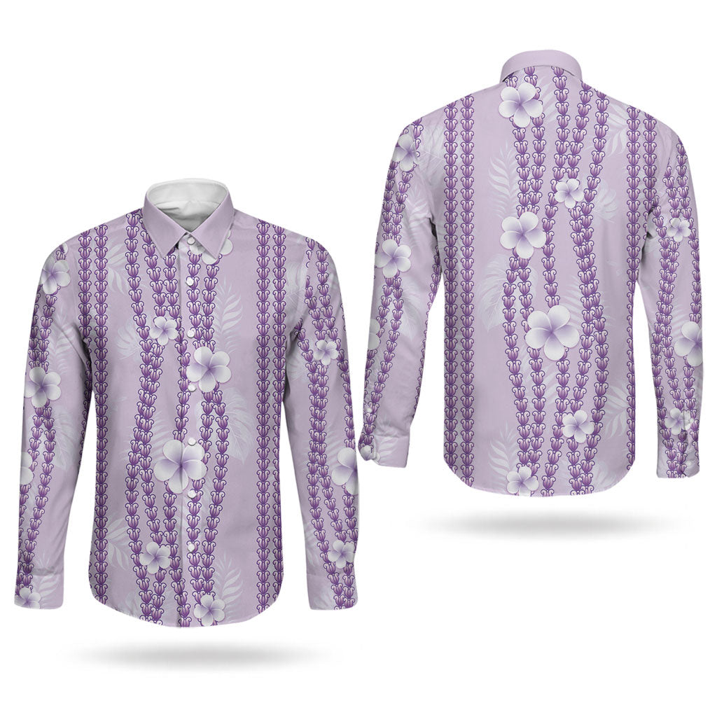Hawaii Queen Liliuokalani Couples Matching Short Sleeve Bodycon Dress and Long Sleeve Button Shirt Lavender Lei Pua Kalaunu LT05 - Polynesian Pride