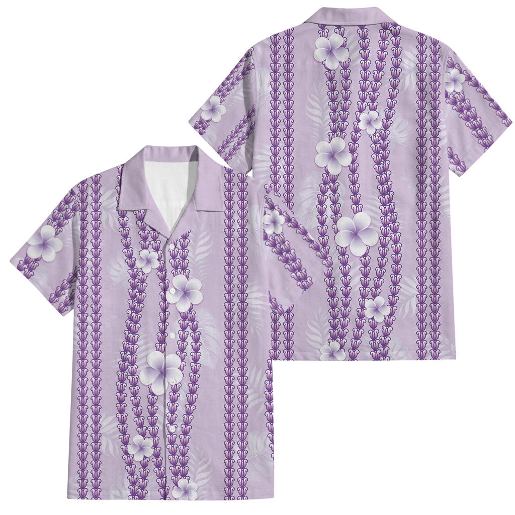 Hawaii Queen Liliuokalani Family Matching Tank Maxi Dress and Hawaiian Shirt Lavender Lei Pua Kalaunu LT05 Dad's Shirt - Short Sleeve Lavender - Polynesian Pride