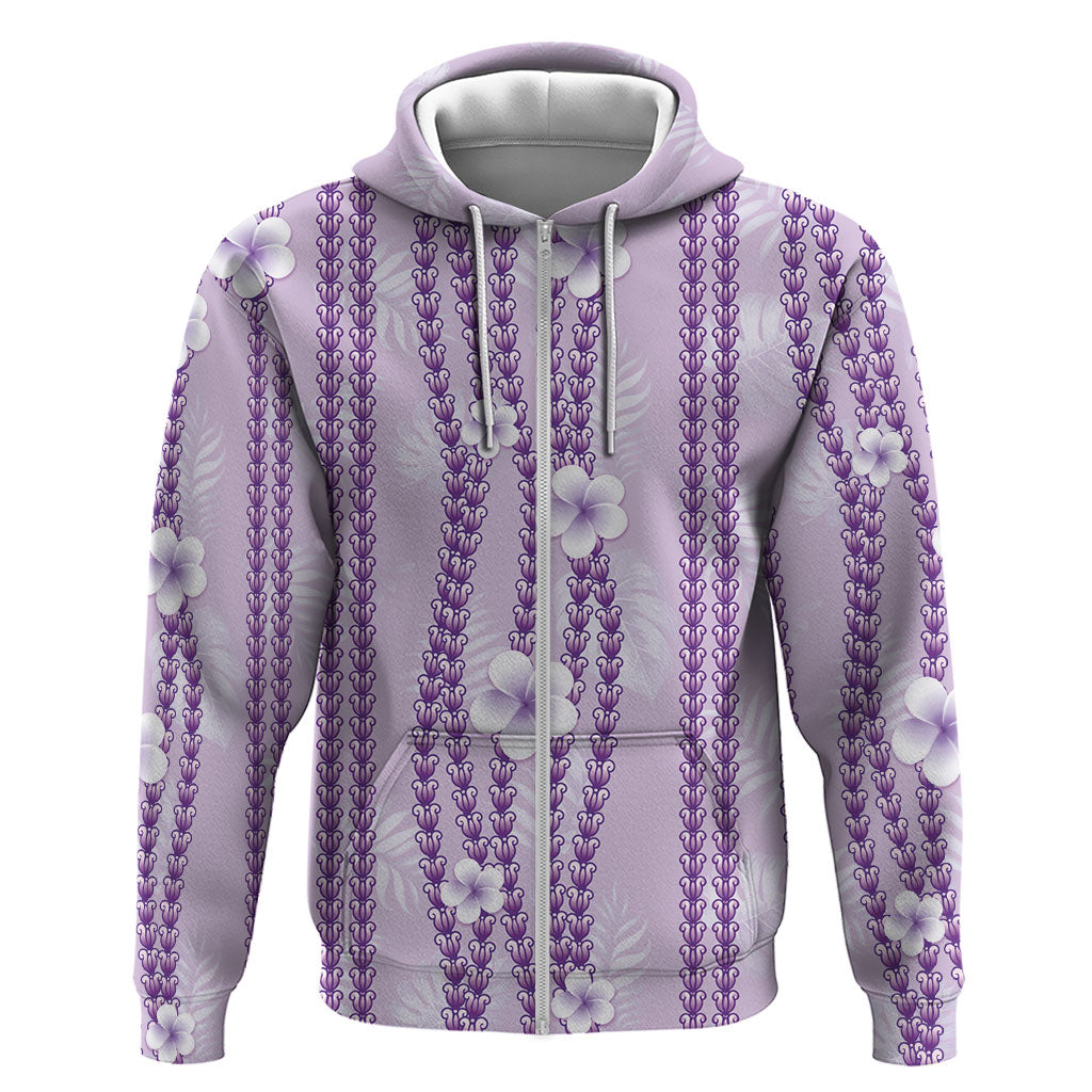Hawaii Queen Liliuokalani Hoodie Lavender Lei Pua Kalaunu LT05 Zip Hoodie Lavender - Polynesian Pride
