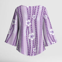 Hawaii Queen Liliuokalani Kimono Sleeve Blouse Lavender Lei Pua Kalaunu LT05 - Polynesian Pride