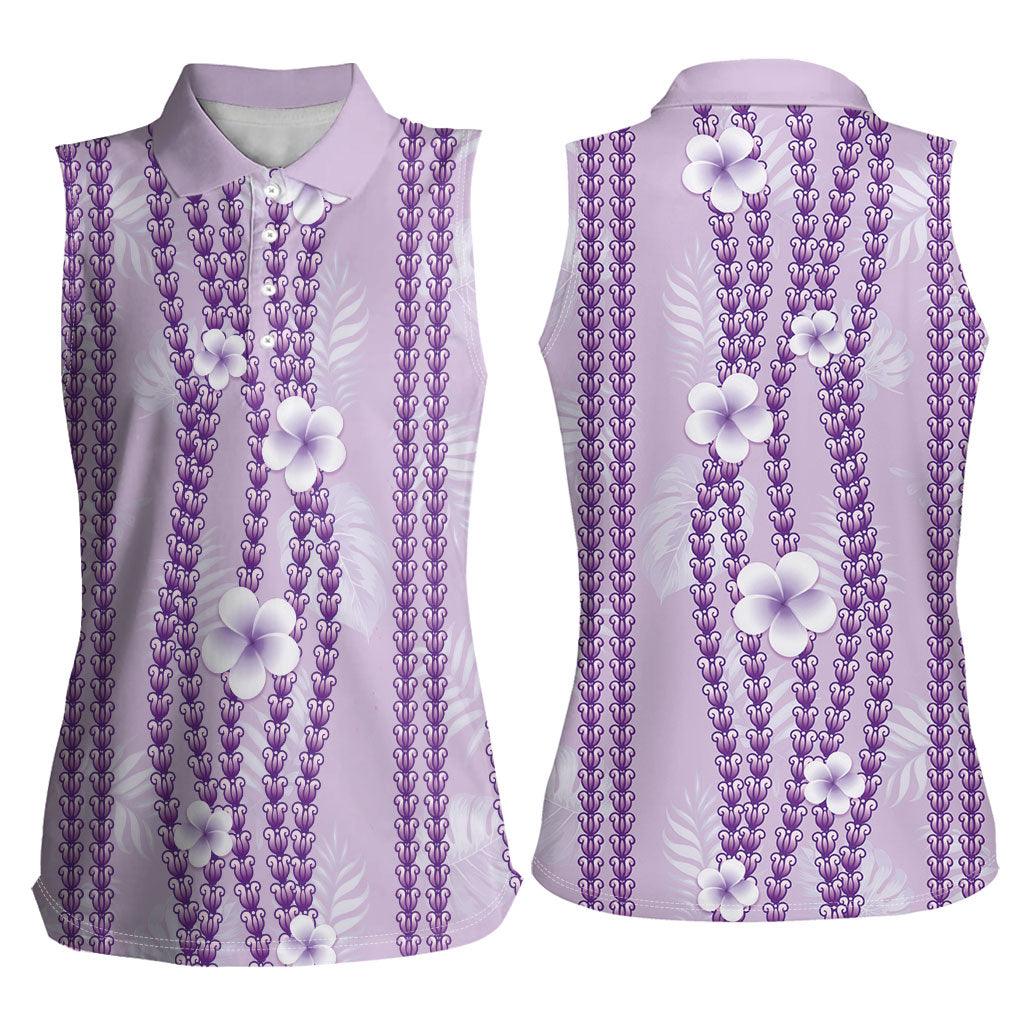 Hawaii Queen Liliuokalani Women Sleeveless Polo Shirt Lavender Lei Pua Kalaunu LT05 - Polynesian Pride