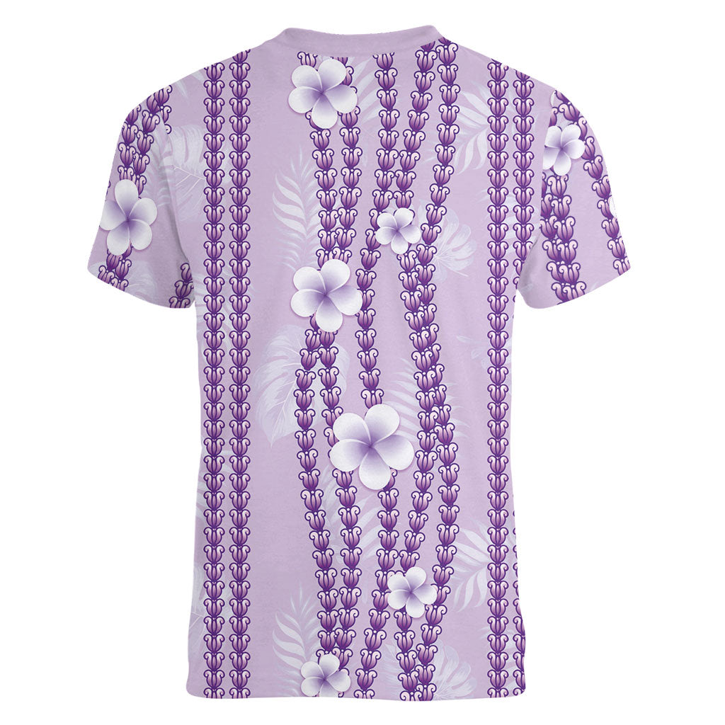 Hawaii Queen Liliuokalani Women V-Neck T-Shirt Lavender Lei Pua Kalaunu LT05 - Polynesian Pride