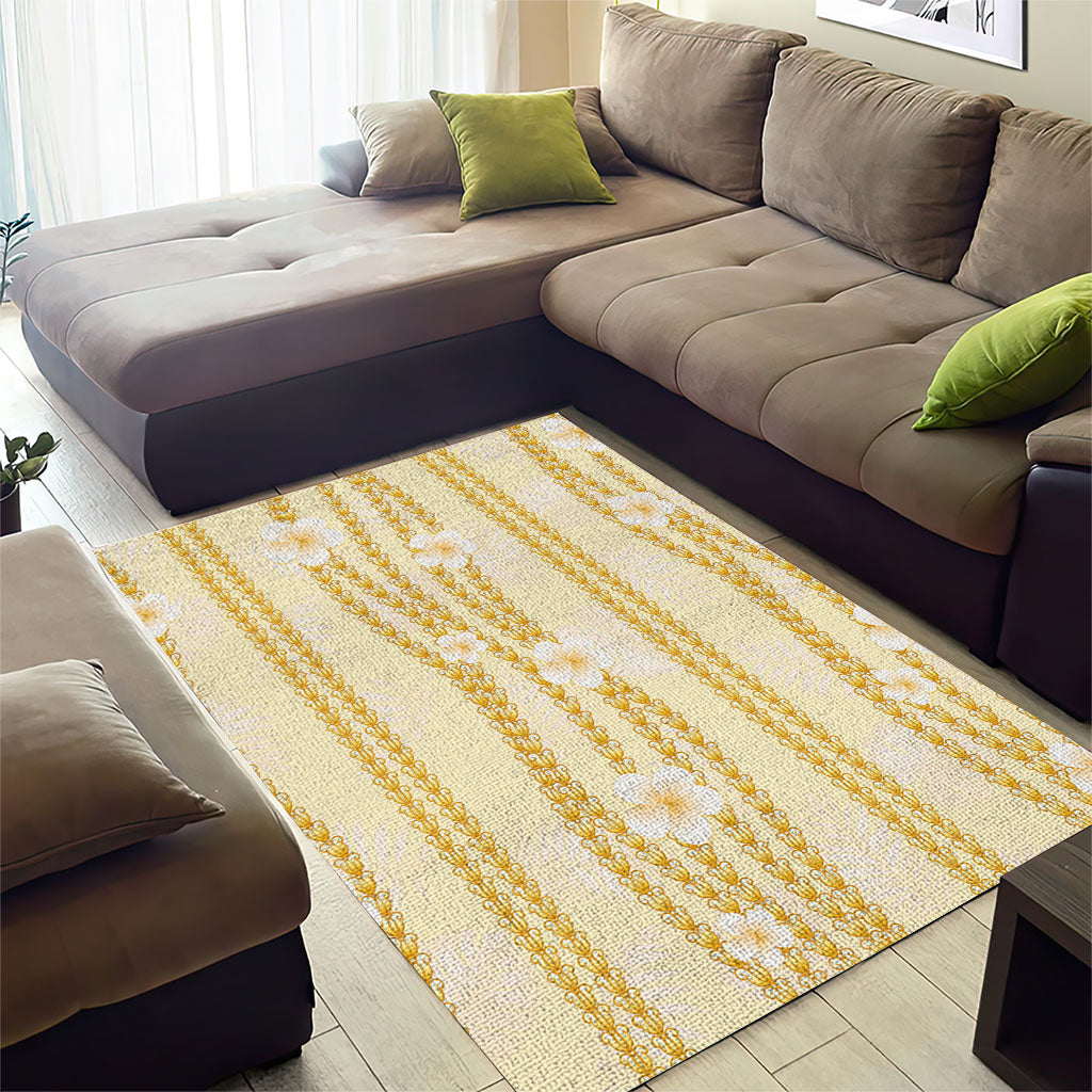 Hawaii Queen Liliuokalani Area Rug Gold Lei Pua Kalaunu LT05 - Polynesian Pride