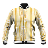 Hawaii Queen Liliuokalani Baseball Jacket Gold Lei Pua Kalaunu