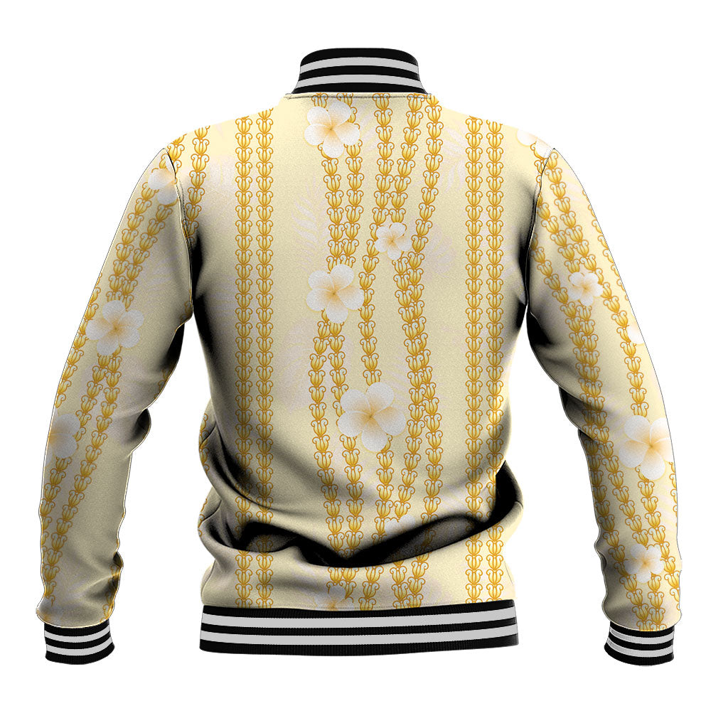 Hawaii Queen Liliuokalani Baseball Jacket Gold Lei Pua Kalaunu