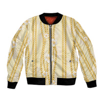Hawaii Queen Liliuokalani Bomber Jacket Gold Lei Pua Kalaunu