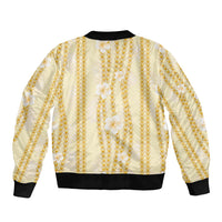 Hawaii Queen Liliuokalani Bomber Jacket Gold Lei Pua Kalaunu