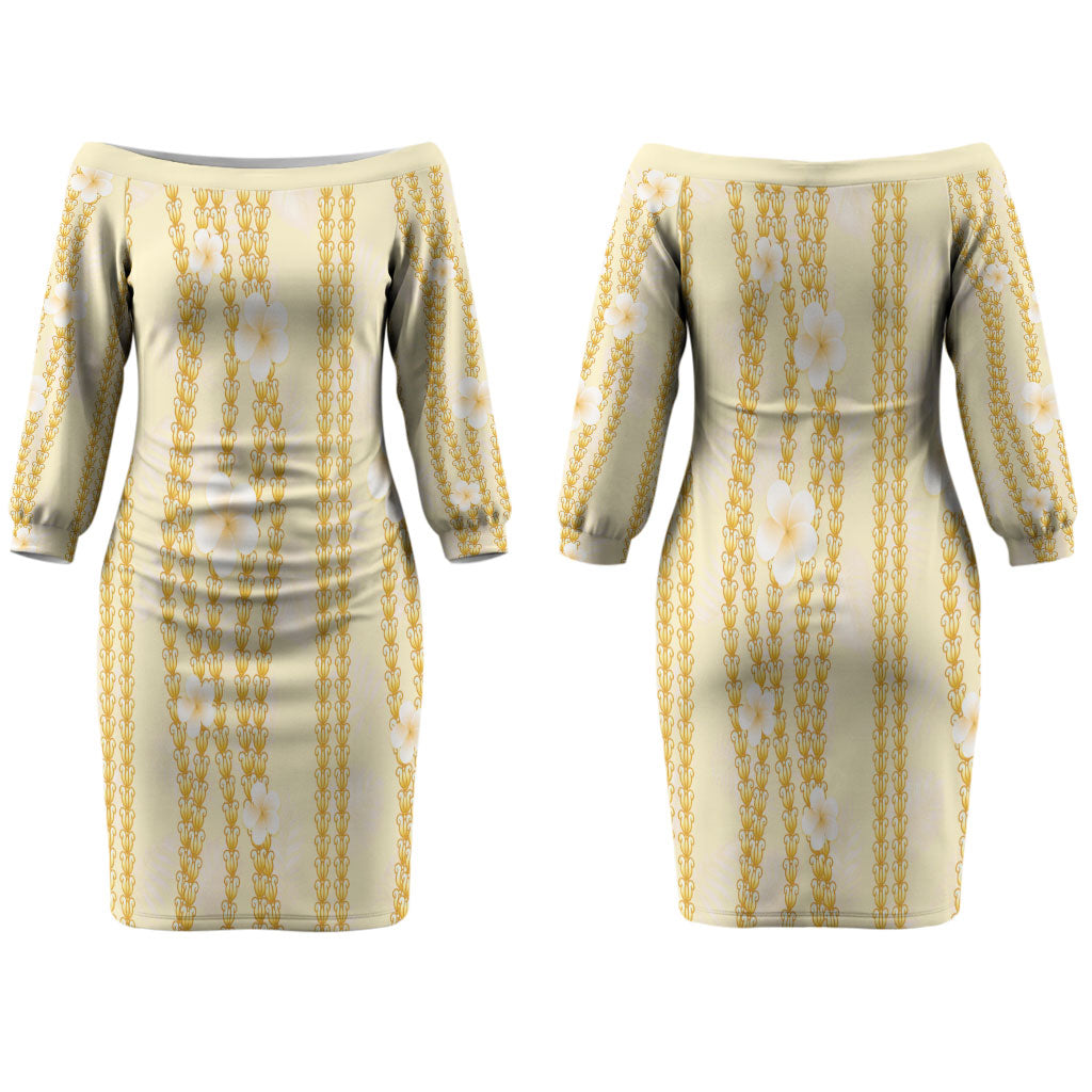 Hawaii Queen Liliuokalani Couples Matching Off The Shoulder Long Sleeve Dress and Hawaiian Shirt Gold Lei Pua Kalaunu