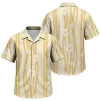 Hawaii Queen Liliuokalani Family Matching Off Shoulder Maxi Dress and Hawaiian Shirt Gold Lei Pua Kalaunu