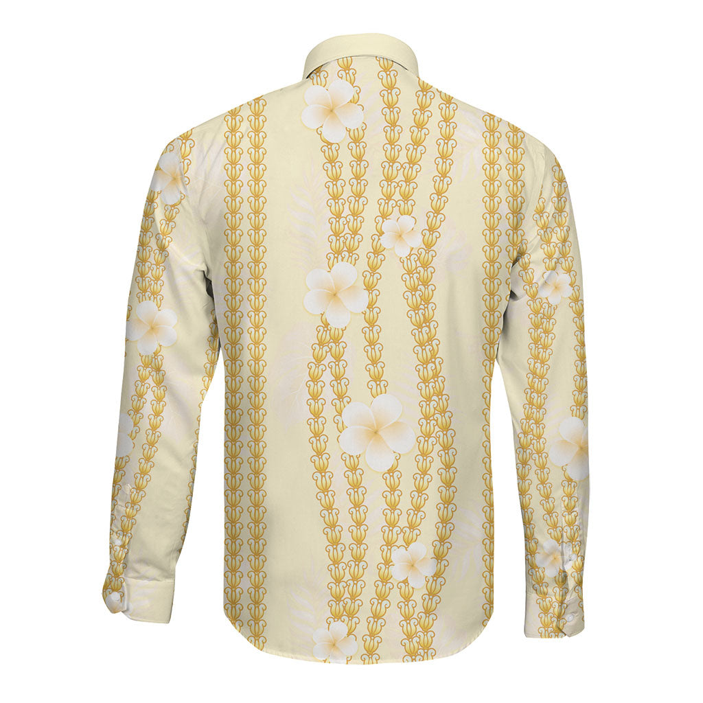Hawaii Queen Liliuokalani Long Sleeve Button Shirt Gold Lei Pua Kalaunu