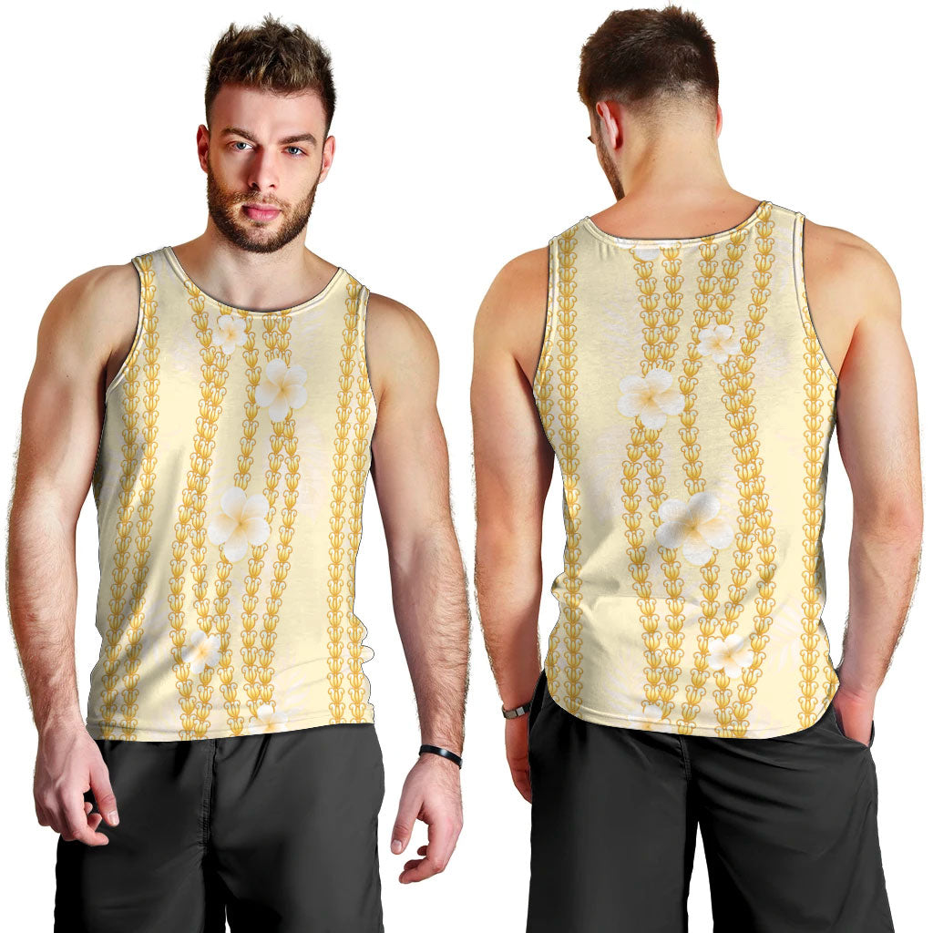 Hawaii Queen Liliuokalani Men Tank Top Gold Lei Pua Kalaunu