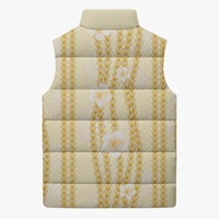 Hawaii Queen Liliuokalani Sleeveless Puffer Jacket Gold Lei Pua Kalaunu LT05 - Polynesian Pride