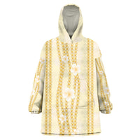 Hawaii Queen Liliuokalani Wearable Blanket Hoodie Gold Lei Pua Kalaunu