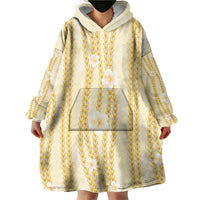 Hawaii Queen Liliuokalani Wearable Blanket Hoodie Gold Lei Pua Kalaunu