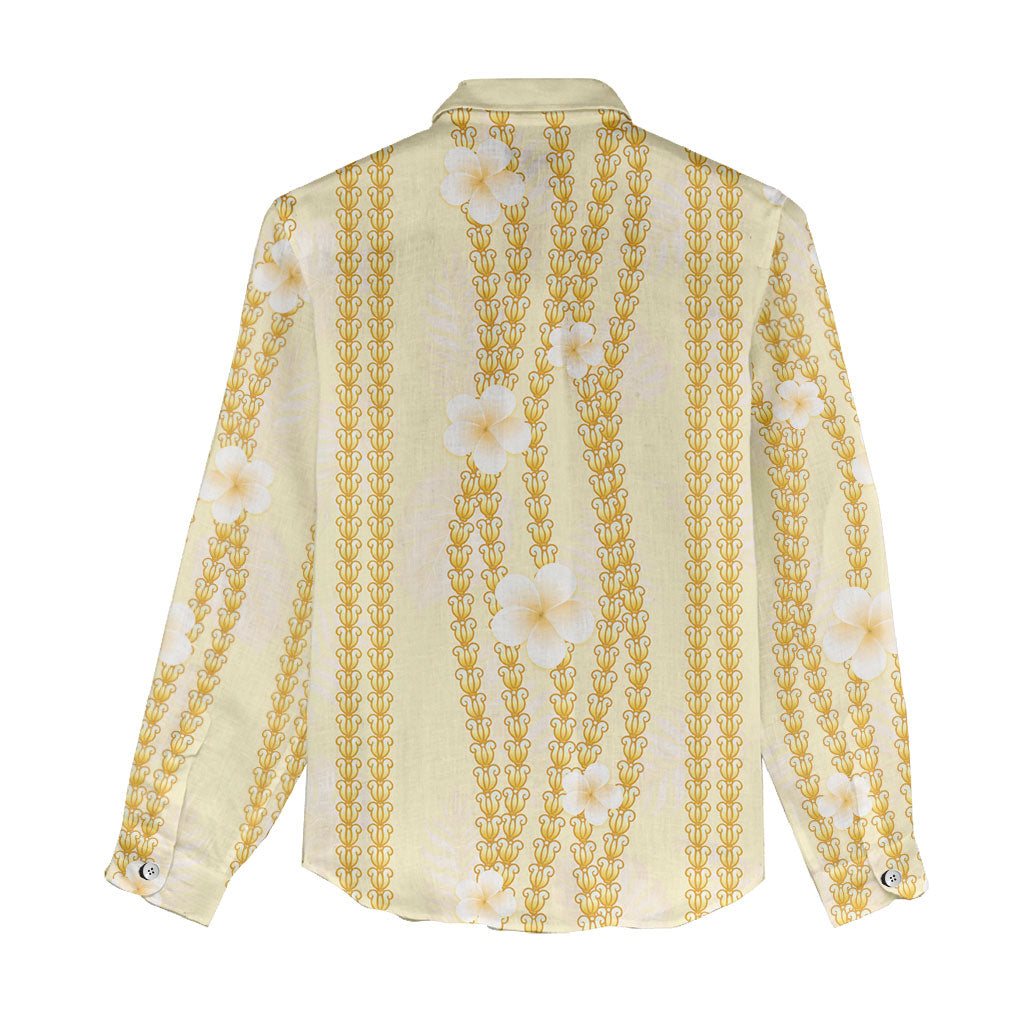 Hawaii Queen Liliuokalani Women Casual Shirt Gold Lei Pua Kalaunu