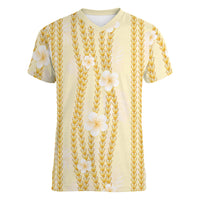 Hawaii Queen Liliuokalani Women V-Neck T-Shirt Gold Lei Pua Kalaunu
