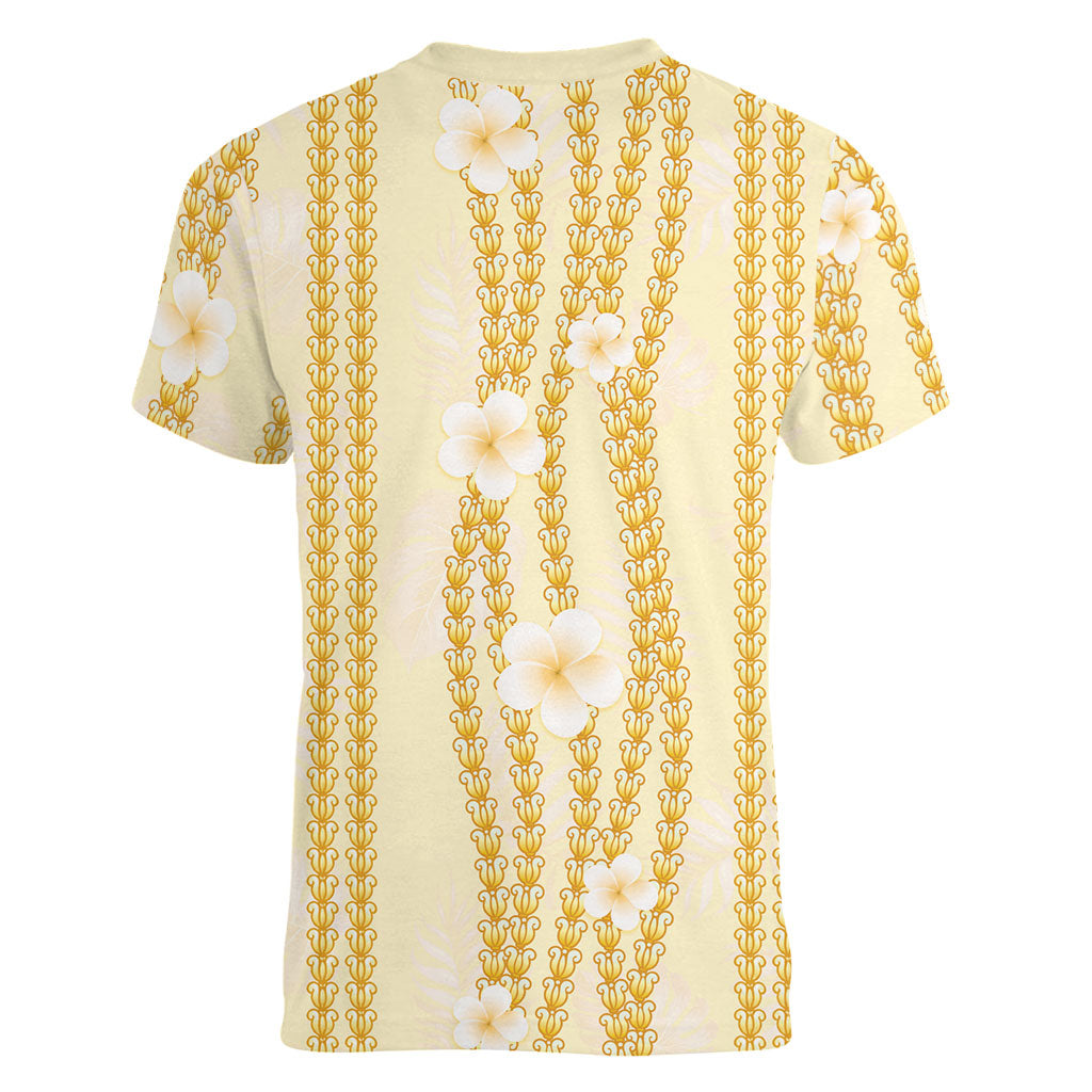 Hawaii Queen Liliuokalani Women V-Neck T-Shirt Gold Lei Pua Kalaunu