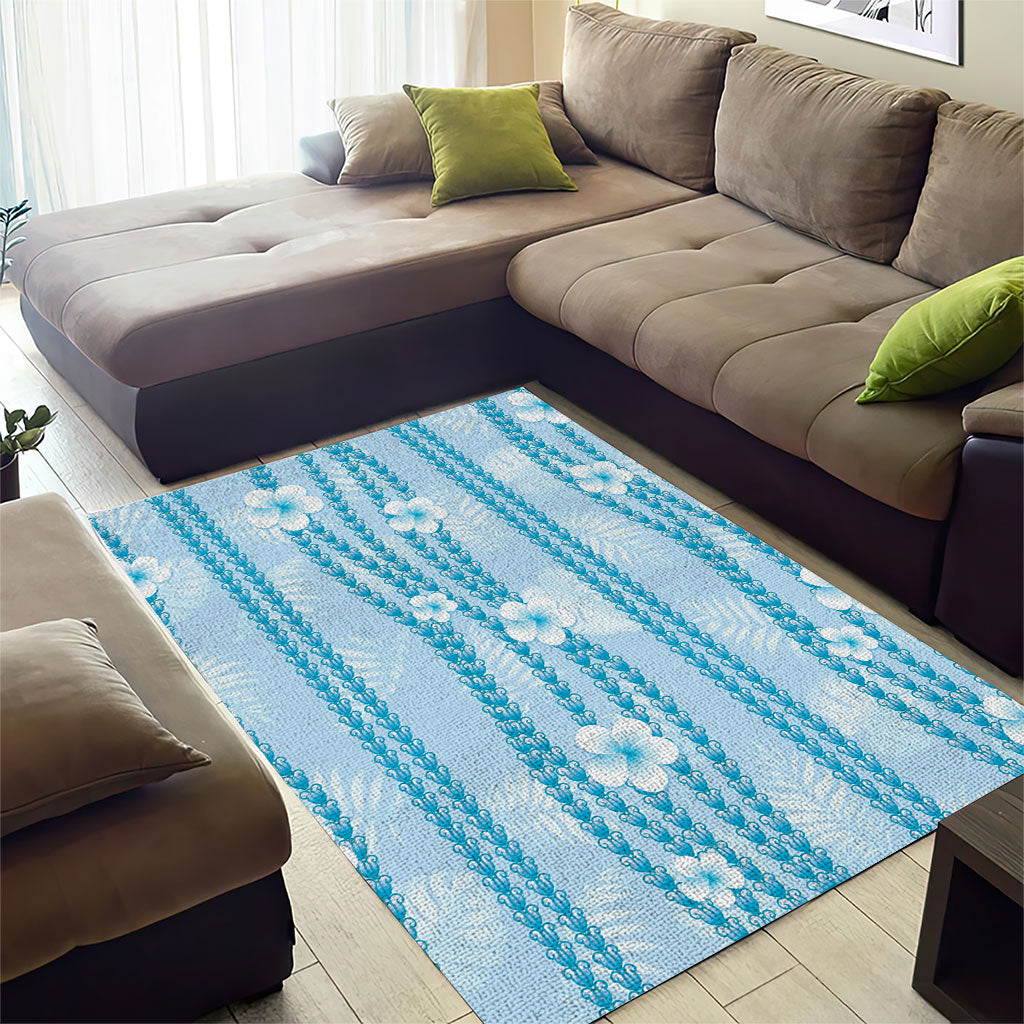 Hawaii Queen Liliuokalani Area Rug Blue Lei Pua Kalaunu LT05 - Polynesian Pride
