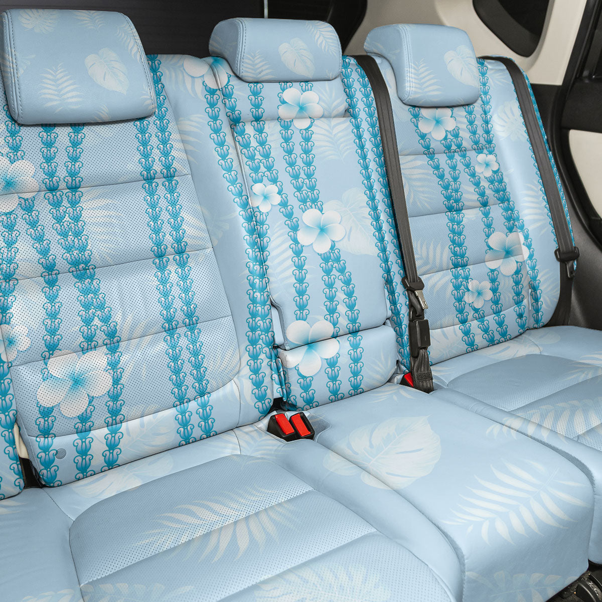 Hawaii Queen Liliuokalani Back Car Seat Cover Blue Lei Pua Kalaunu LT05 - Polynesian Pride
