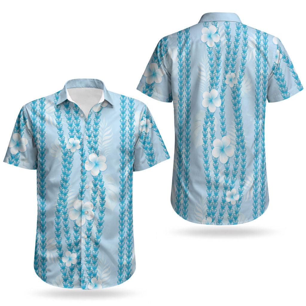 Hawaii Queen Liliuokalani Couples Matching Long Sleeve Bodycon Dress and Hawaiian Shirt Blue Lei Pua Kalaunu LT05 - Polynesian Pride