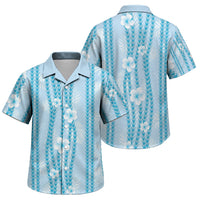 Hawaii Queen Liliuokalani Family Matching Mermaid Dress and Hawaiian Shirt Blue Lei Pua Kalaunu LT05 Son's Shirt Blue - Polynesian Pride
