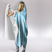 Hawaii Queen Liliuokalani Hooded Blanket Blue Lei Pua Kalaunu LT05 - Polynesian Pride