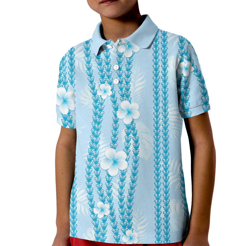 Hawaii Queen Liliuokalani Kid Polo Shirt Blue Lei Pua Kalaunu
