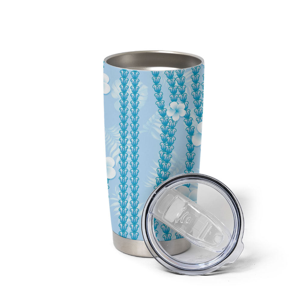 Hawaii Queen Liliuokalani Tumbler Cup Blue Lei Pua Kalaunu LT05 - Polynesian Pride