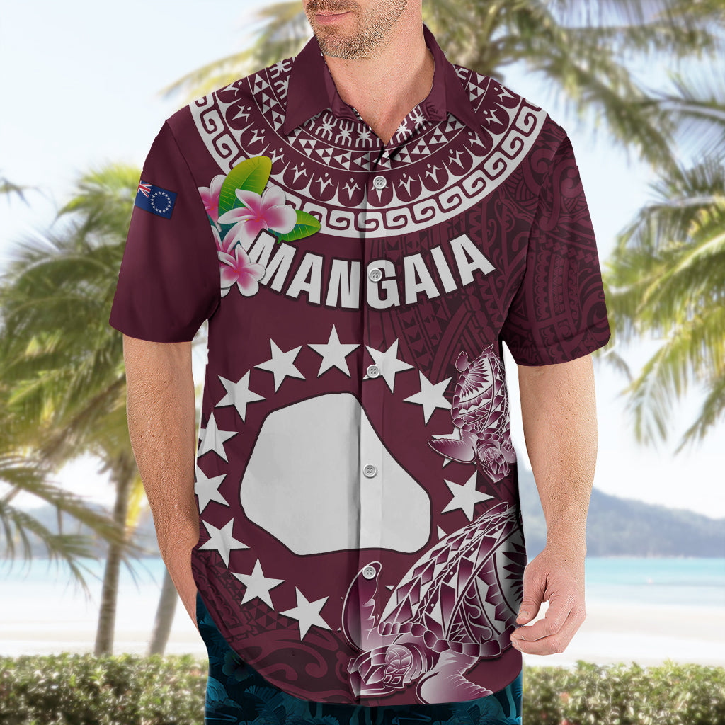 Cook Islands Mangaia Hawaiian Shirt Coat Of Arms Plumeria Polynesian Turtle LT05 - Polynesian Pride