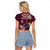 Cook Islands Mangaia Raglan Cropped T Shirt Coat Of Arms Plumeria Polynesian Turtle LT05 - Polynesian Pride