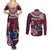 Personalized Cook Islands Mangaia Couples Matching Summer Maxi Dress and Long Sleeve Button Shirts Coat Of Arms Plumeria Polynesian Turtle LT05 - Polynesian Pride