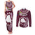 Personalized Cook Islands Mangaia Couples Matching Tank Maxi Dress and Long Sleeve Button Shirts Coat Of Arms Plumeria Polynesian Turtle LT05 Pink - Polynesian Pride