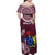 Personalized Cook Islands Mangaia Off Shoulder Maxi Dress Coat Of Arms Plumeria Polynesian Turtle LT05 - Polynesian Pride