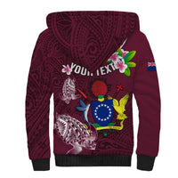 Personalized Cook Islands Mangaia Sherpa Hoodie Coat Of Arms Plumeria Polynesian Turtle LT05 - Polynesian Pride