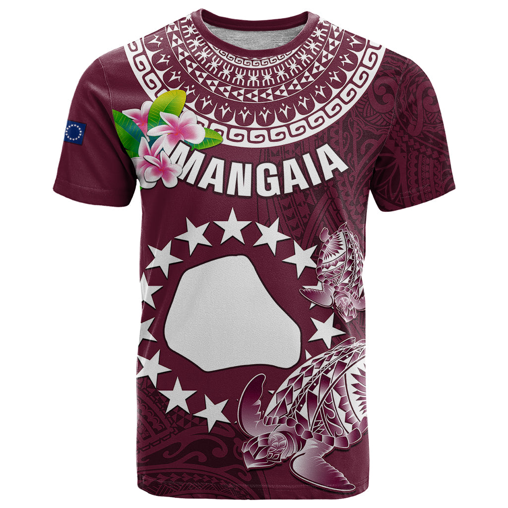 Personalized Cook Islands Mangaia T Shirt Coat Of Arms Plumeria Polynesian Turtle LT05 Pink - Polynesian Pride