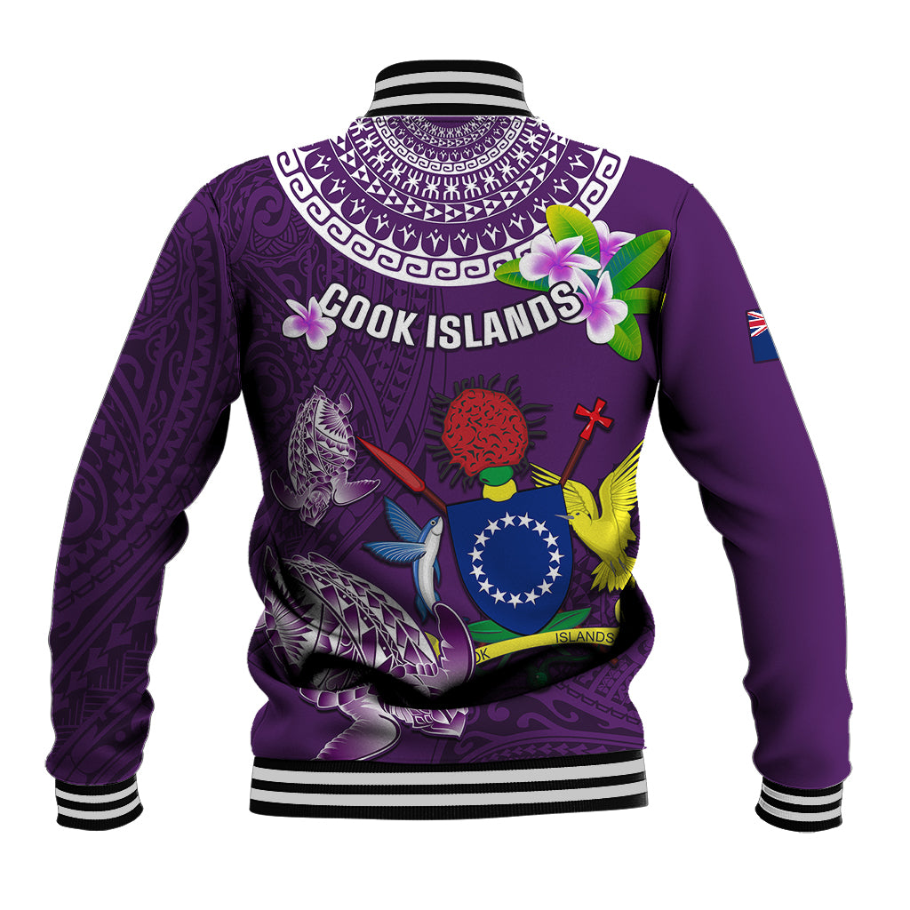 Cook Islands Rarotonga Baseball Jacket Coat Of Arms Plumeria Polynesian Turtle LT05 - Polynesian Pride