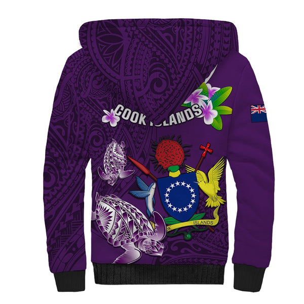 Personalized Cook Islands Rarotonga Sweatshirt Coat Of Arms Plumeria Polynesian Turtle LT05 main image 1